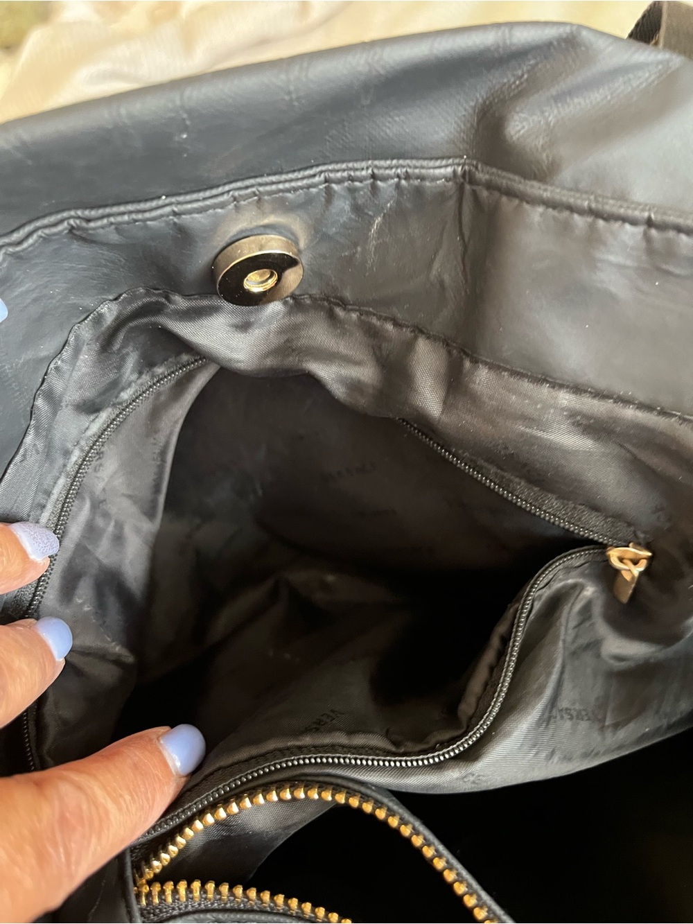 Versace Parfums Black Shoulder Bag Gold Medusa Logo Meandros Pattern Tote Bags - Picture 7 of 16